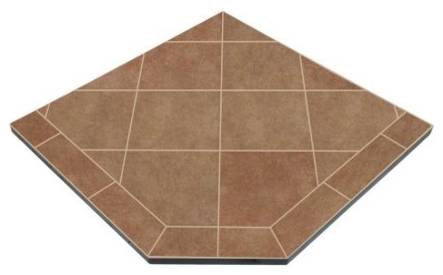 NY Hearth Bianco Brown 24"x36" Tile Hearth Pad, Corner