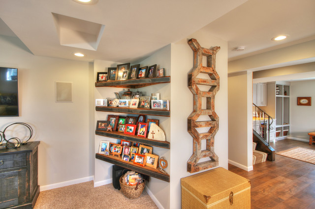 Lower Level Conversion contemporary-basement