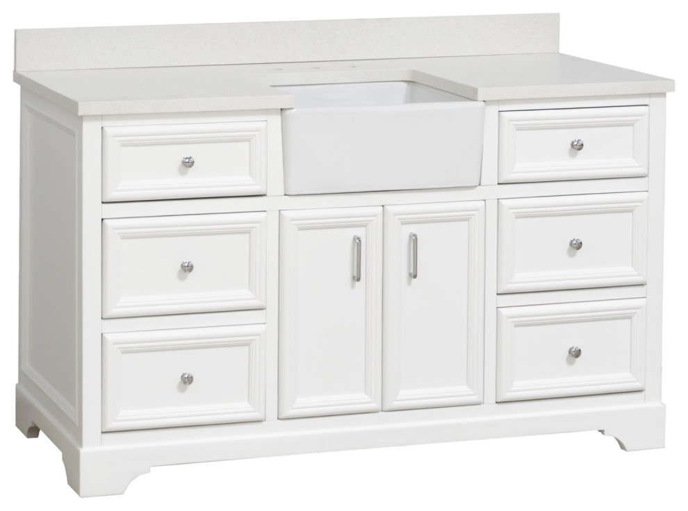 Zelda 60" Bathroom Vanity Transitional Bathroom Vanities And Sink