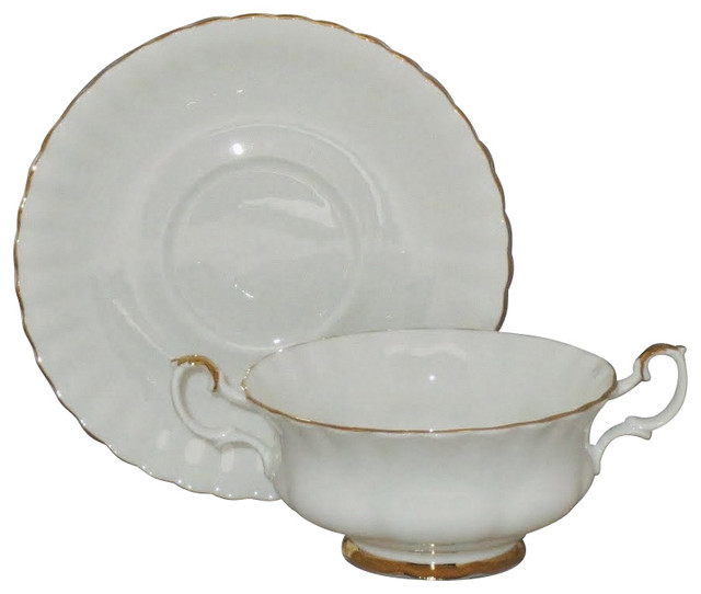 Royal Albert Royal Albert Val D'or Cream Soup Bowl & Saucer Set View in Your Room! Houzz