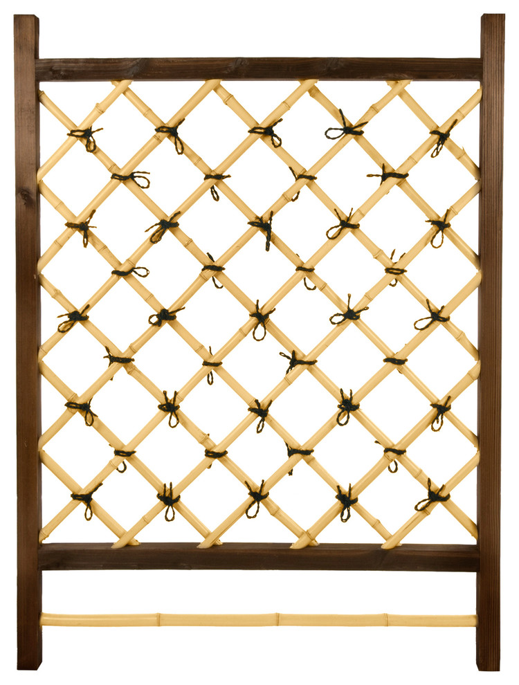 Japanese Garden Style Wood and Bamboo Trellis - Asian - Garden