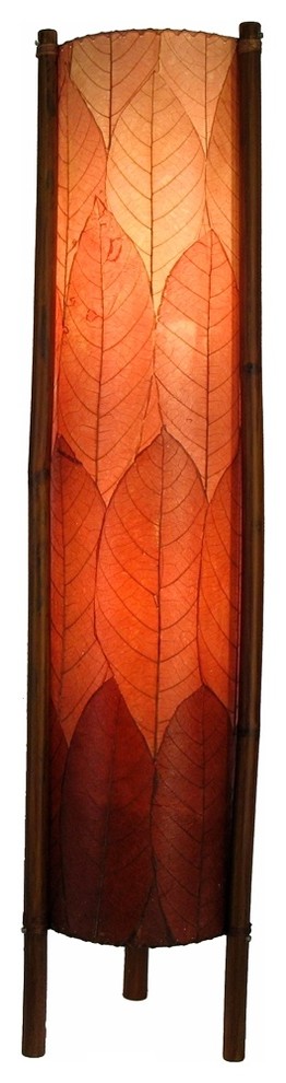 Eangee Hue Series Burgundy Cocoa Leaves Tower Floor Lamp