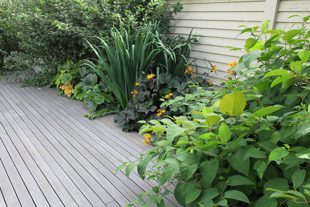 Сад с геометричным водоемом