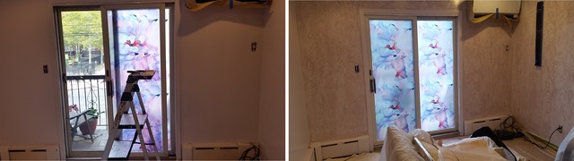 Faux painting. Frottage. Living room in Ozone Park, NY family-room
