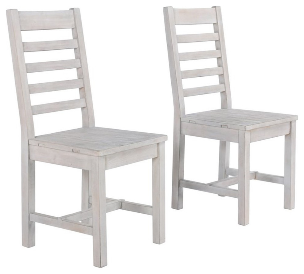 Kosas Home Quincy 19" Solid Pine Wood Dining Chair in Nordic Ivory (Set
