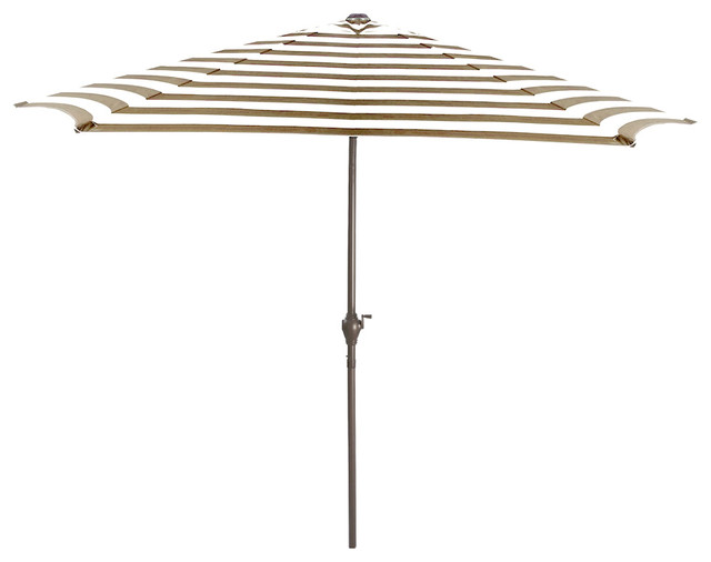 Patio Market Umbrella With Hand Crank And Tilt Burdy White Patio Market Umbrella With Hand Crank And Tilt Burdy White Stripe 9