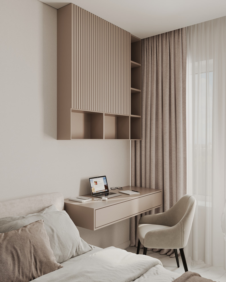 Спальня в квартире 61 кв м для динамичной семьи