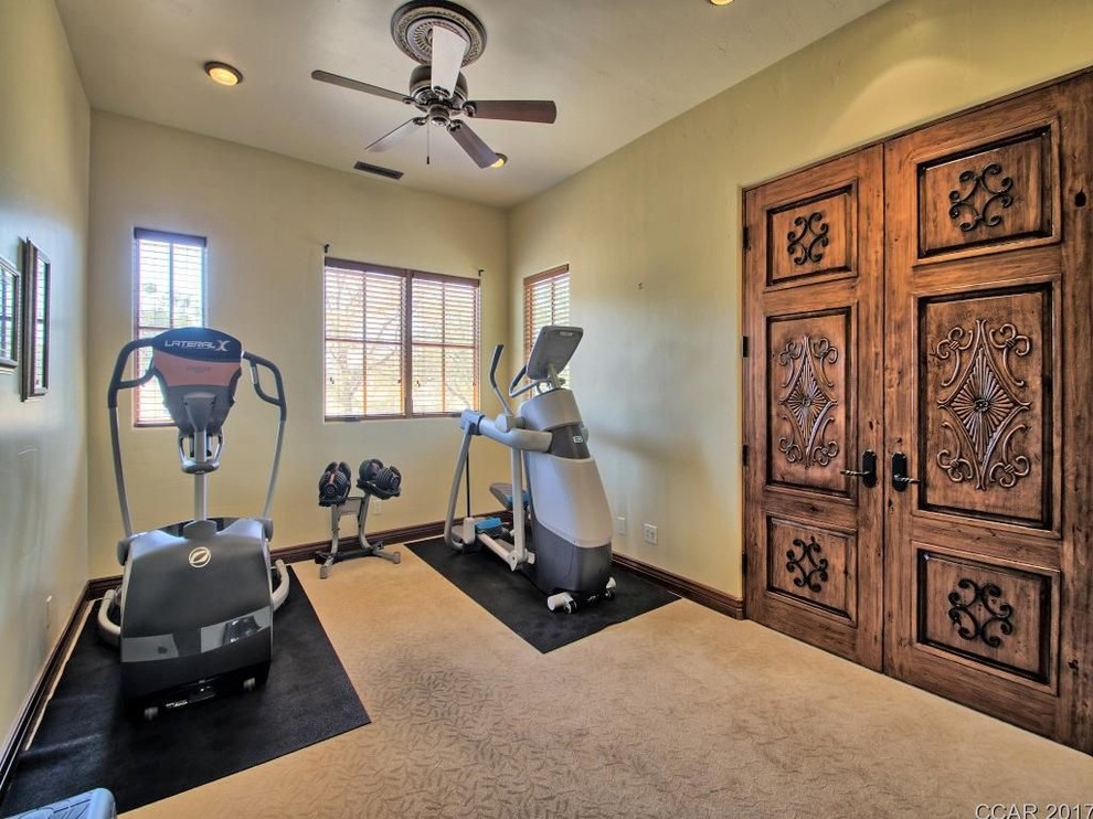 This is an example of a mediterranean home gym in San Francisco.