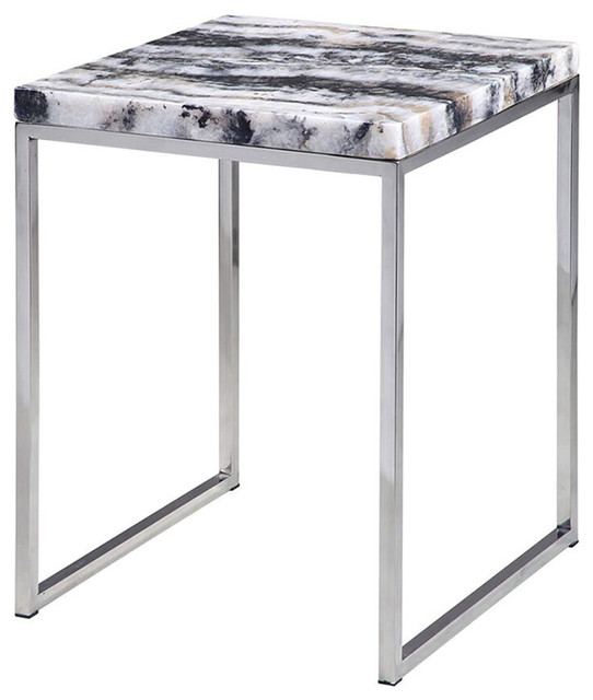 Petrified Wood And Chrome Side Table Contemporary Tables Petrified Wood And Chrome Side Table