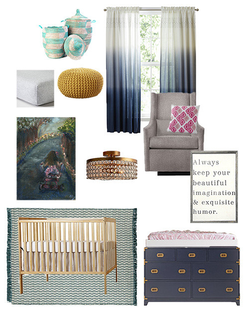Nursery - eclectic girl nursery idea