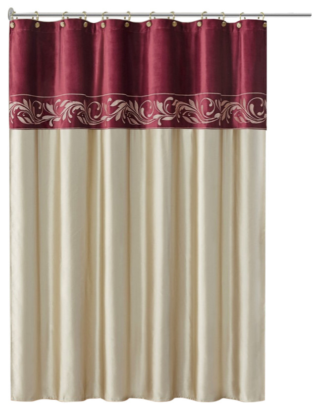 Croscill Vicenza Velvet Satin Embroidered Shower Curtain - Traditional ...