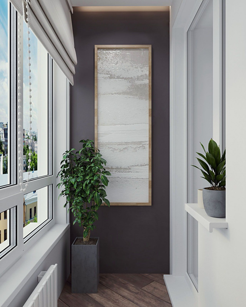 Двухкомнатная квартира со стеклом между гостиной и спальней