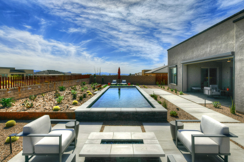Example of a mid-sized minimalist pool design in Phoenix