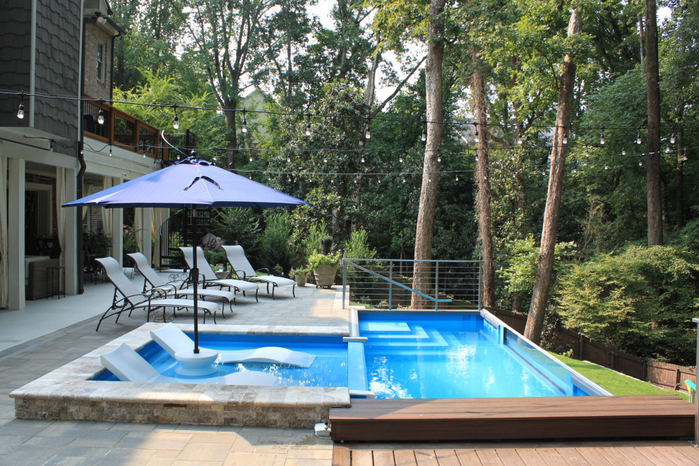 Inspiration for a large transitional pool in Atlanta.