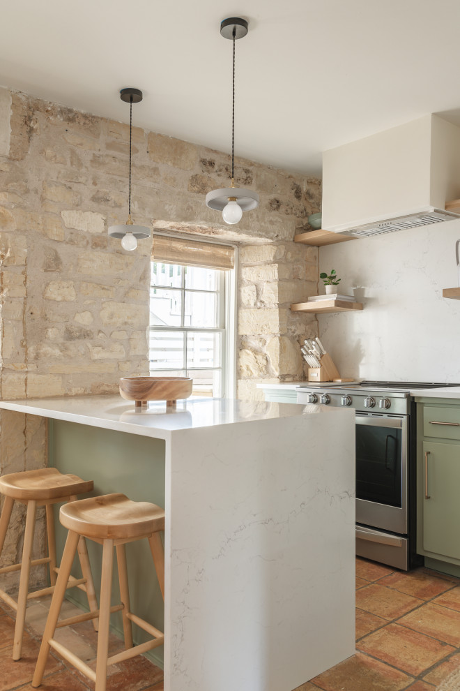 This is an example of a rustic kitchen in Austin.