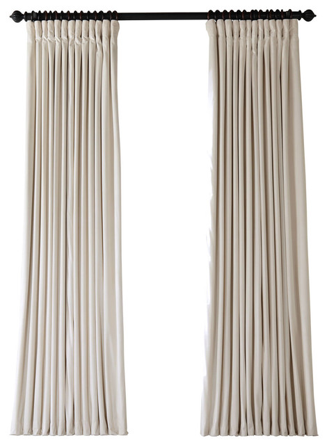 Signature Ivory Doublewide Blackout Velvet Curtain Single Panel