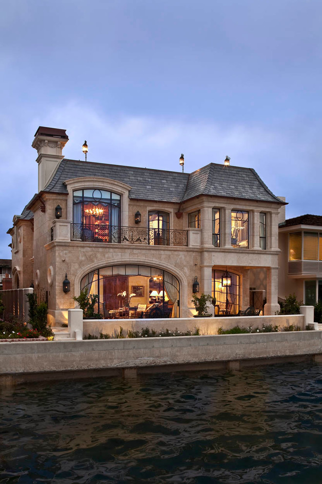 Photo of a traditional two-storey exterior in Orange County.