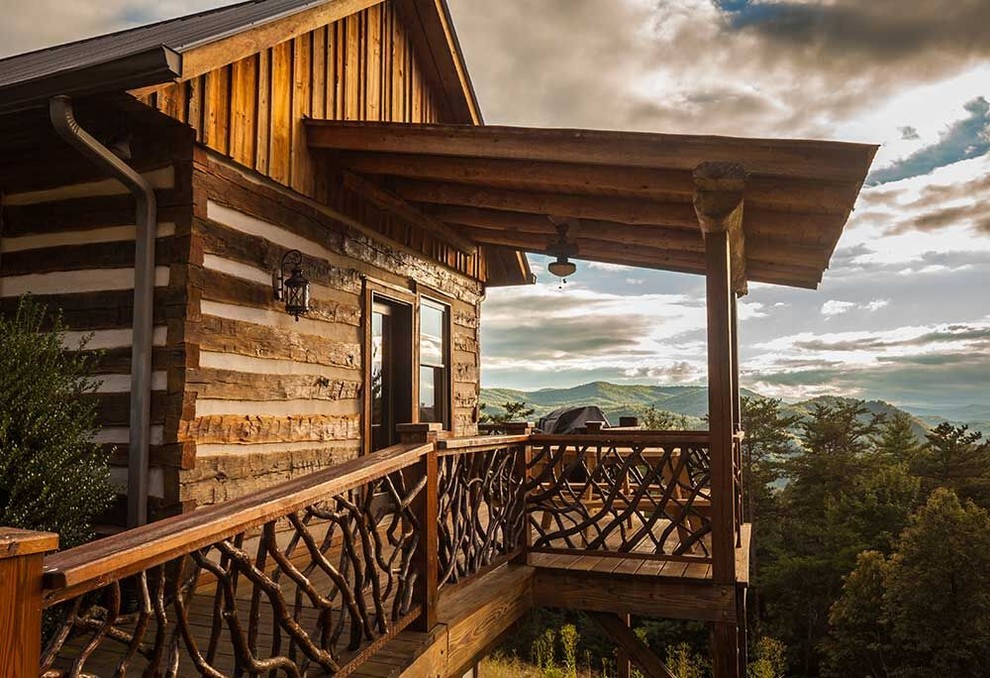 Inspiration for a rustic exterior home remodel in Charlotte
