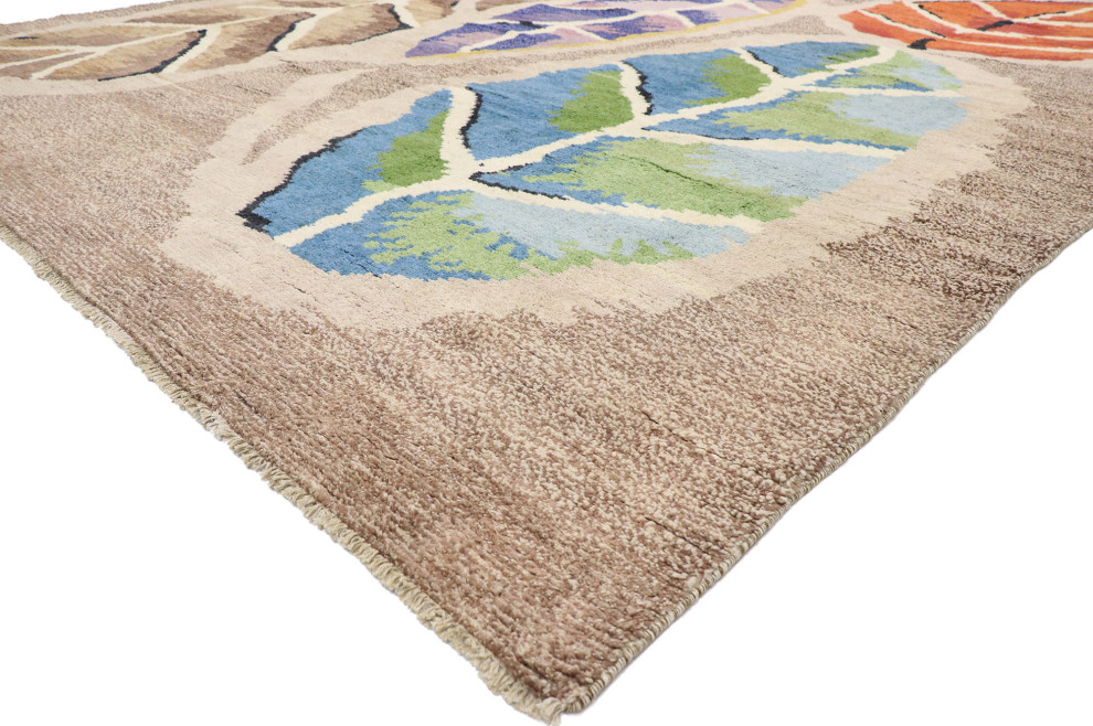 New Swedish Rya Style Rug, 12'03 x 15'07 Contemporary Area Rugs