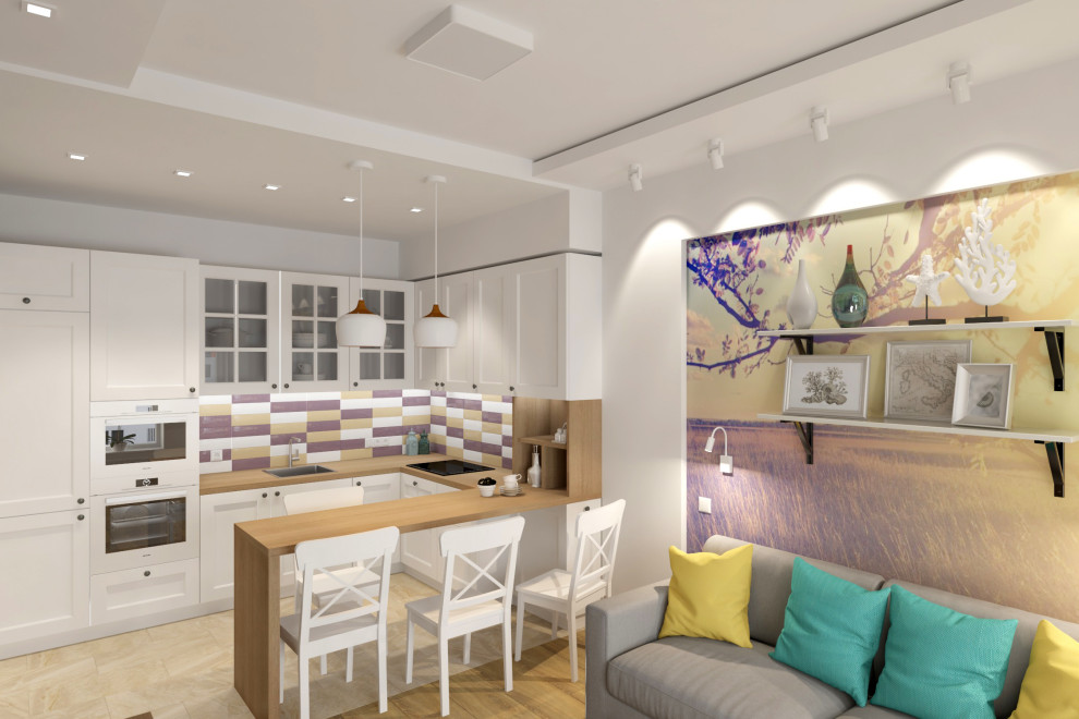 Двухкомнатная квартира в скандинавском стиле 61м2 в ЖК "Гринпарк"