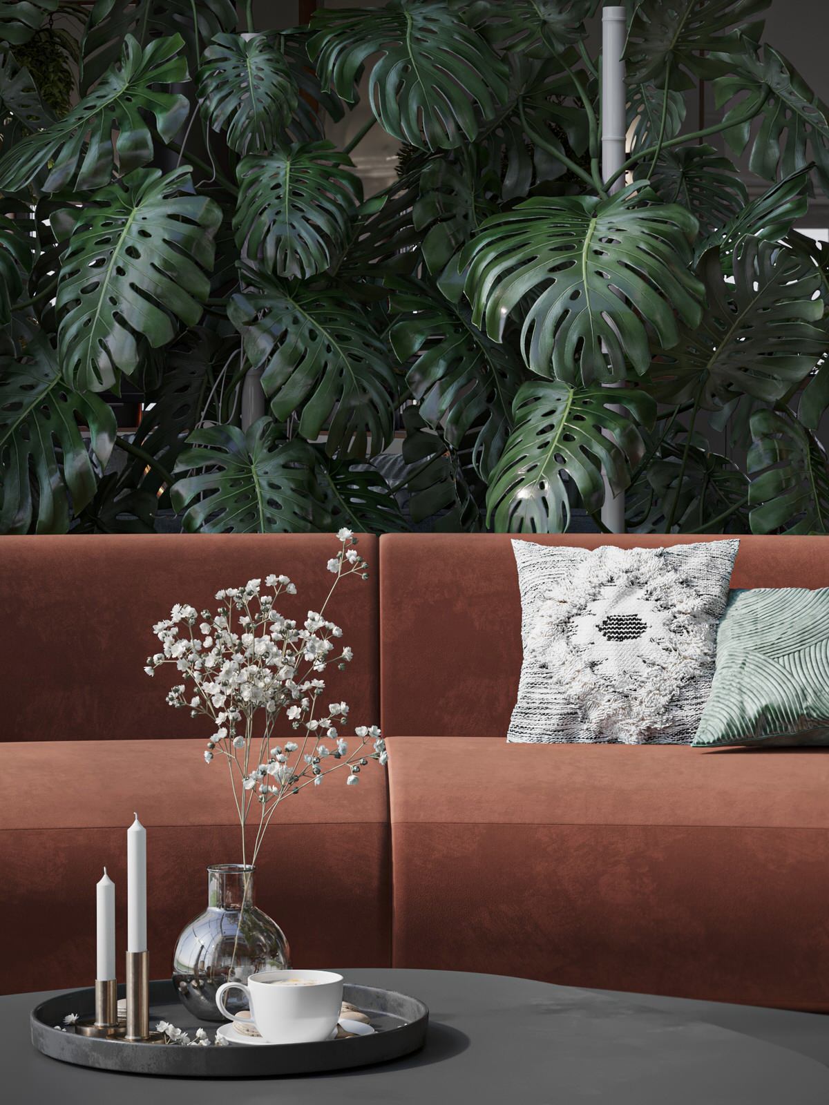 Интерьер гостиной со вторым светом