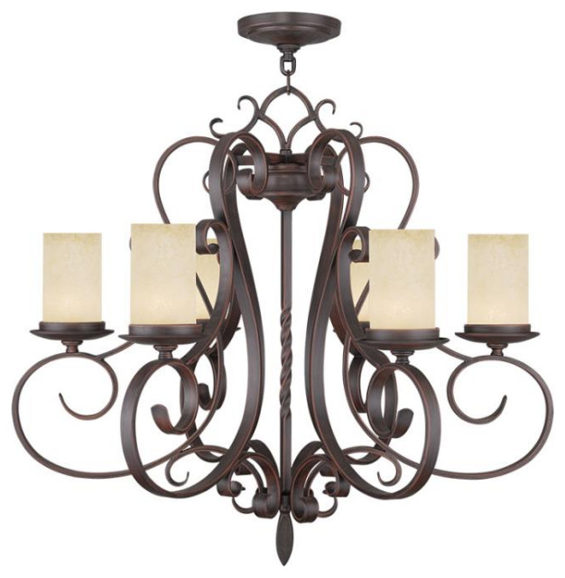 Livex Lighting Chandeliers 30" Imperial Bronze Steel 6Light