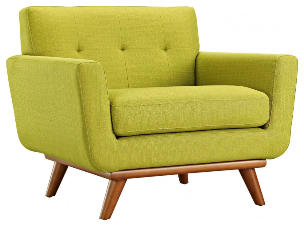 Maeve Wheatgrass Upholstered Fabric Armchair Midcentury Armchairs