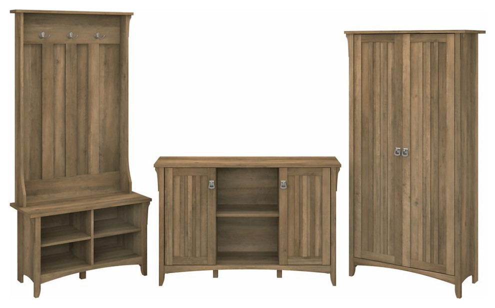 Bush Furniture Salinas Entryway Storage Set with Hall Tree, Shoe Bench