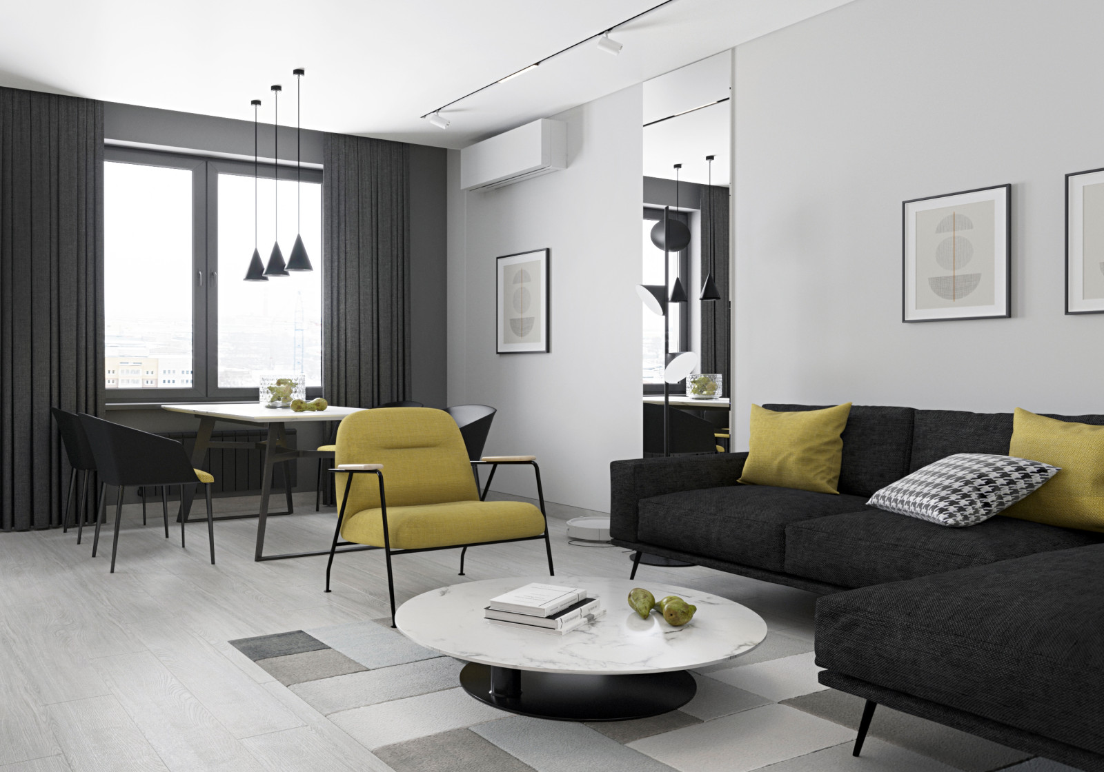 Квартира в монохромной гамме