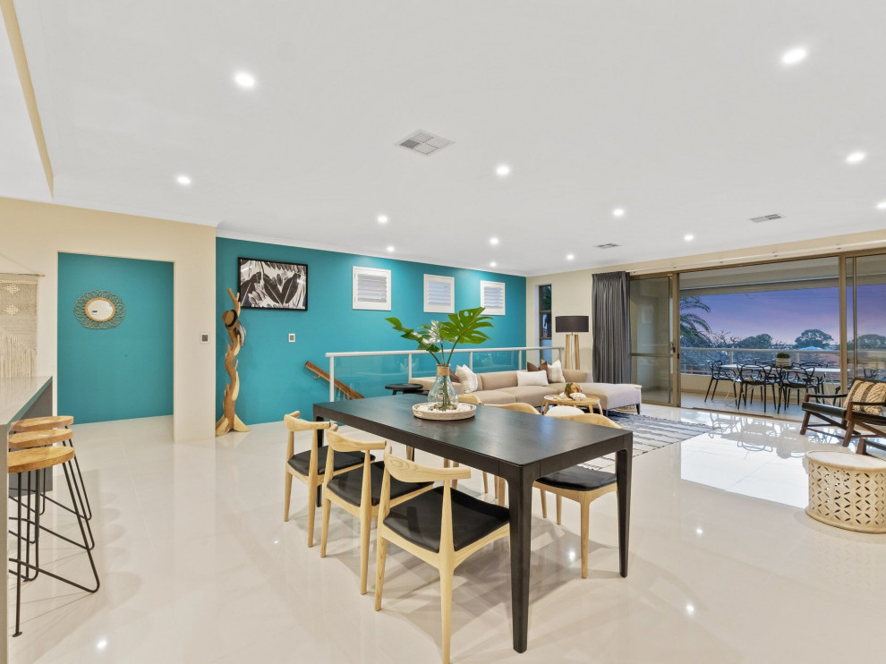 Inspiration for a beach style dining room in Perth.