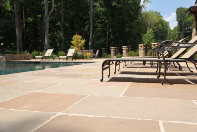 Example of a mountain style pool design in Atlanta