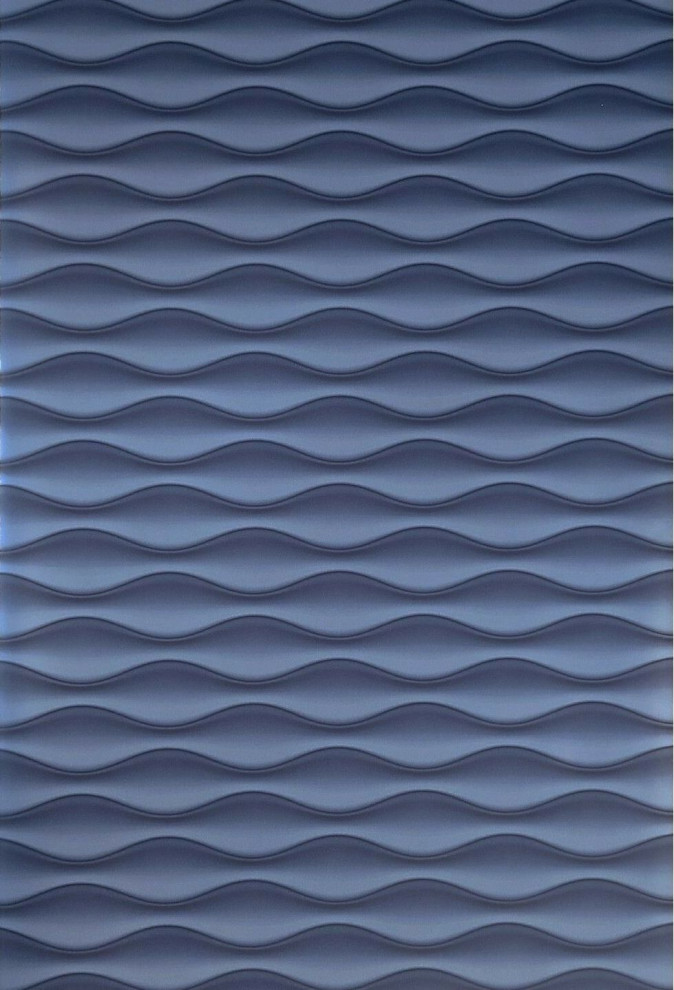 Wave lines Modern 3D illusion navy blue Wallpaper , 21 Inc X 33 Ft Roll