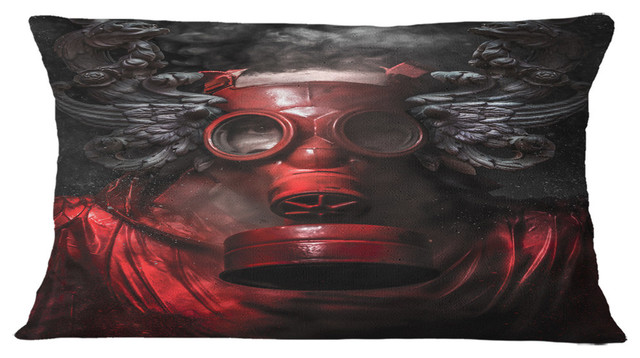 Nuclear Attack Contemporary Throw Pillow, 12"x20"