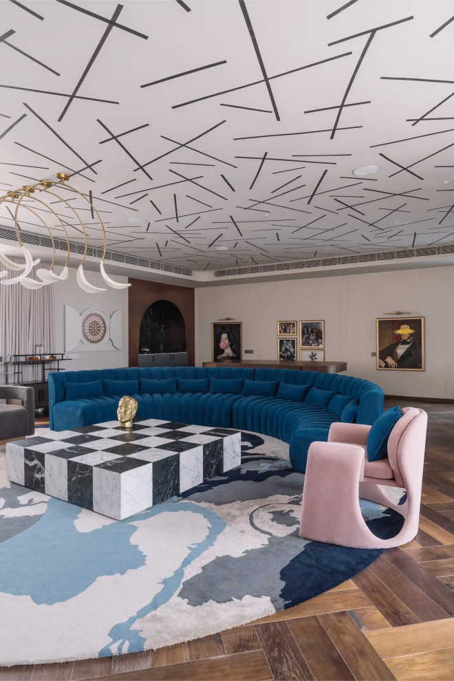 Photo of a contemporary living room in Ahmedabad.