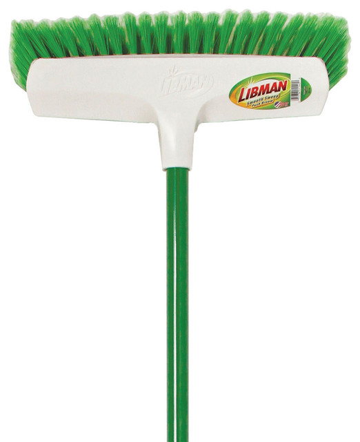 Libman 13" Green and White Smooth Sweep Push Broom Contemporary
