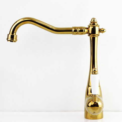 Polished Brass Kitchen Sink Faucet