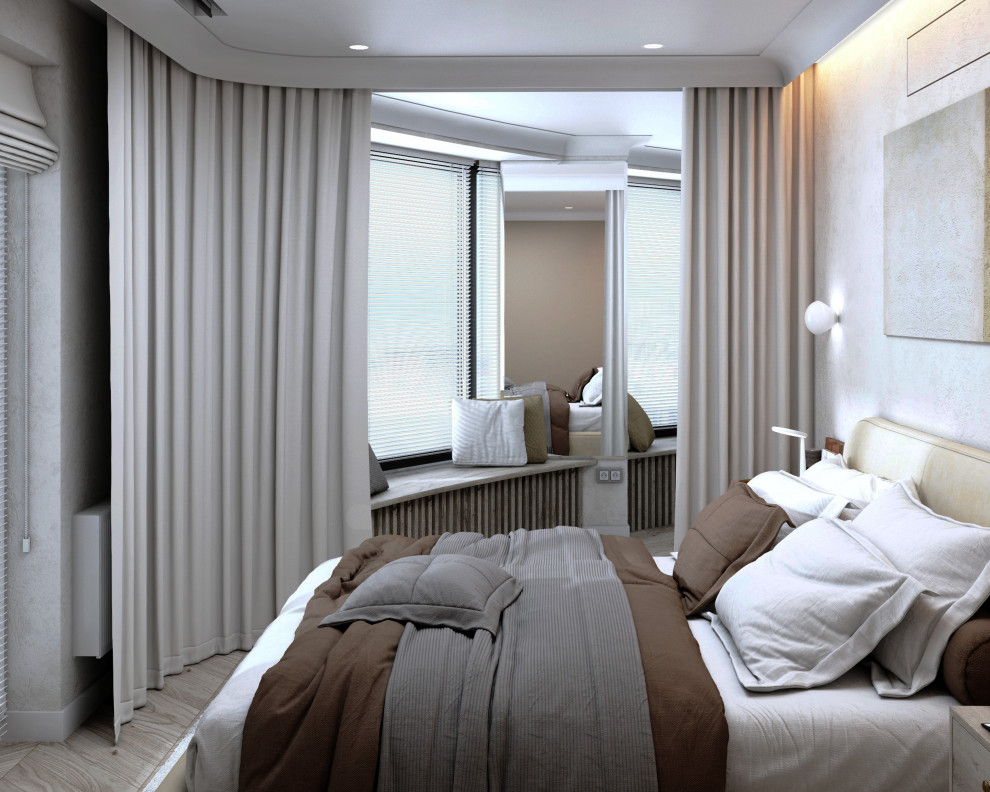 Спальня с кабинетом Интересная геометрия