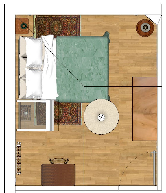 Réemplois pour la décoration de deux chambres sous combles en ville