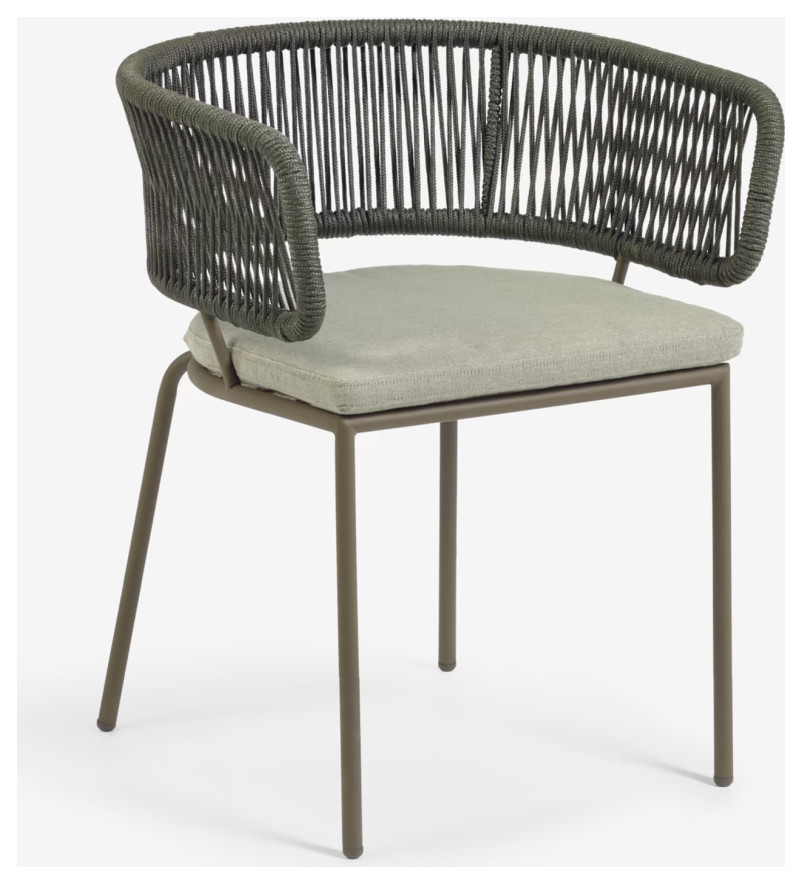 Handwoven Rope and Steel Outdoor Chairs (4) La Forma Nadin