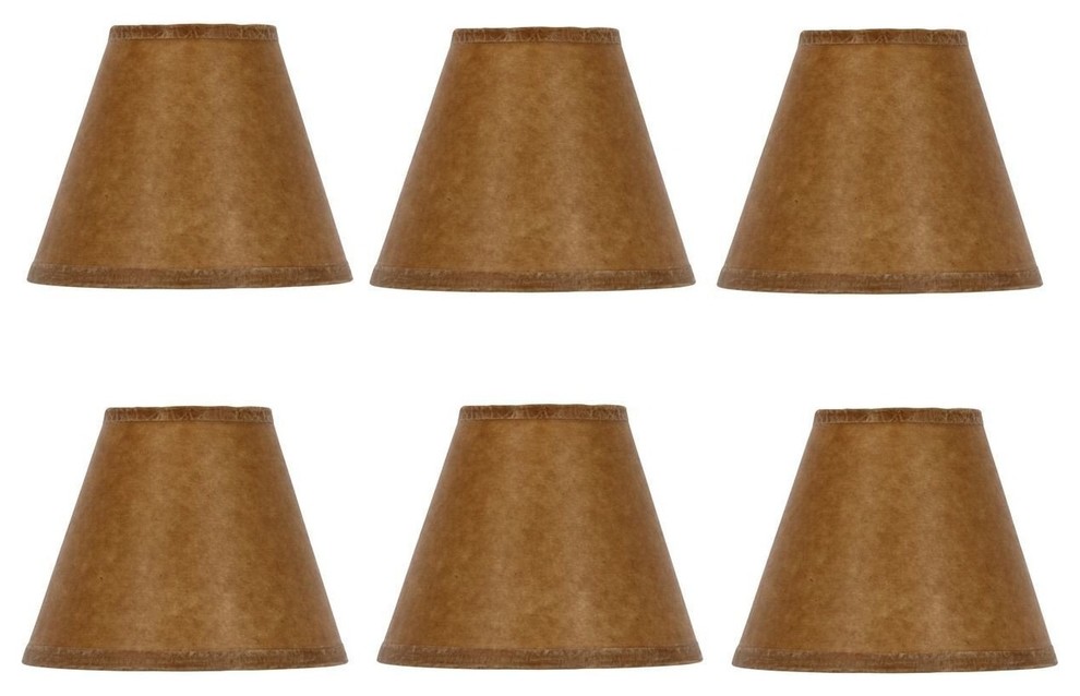 Chandelier Lamp Shades 5" Empire Clips Onto Bulb, Set of 6
