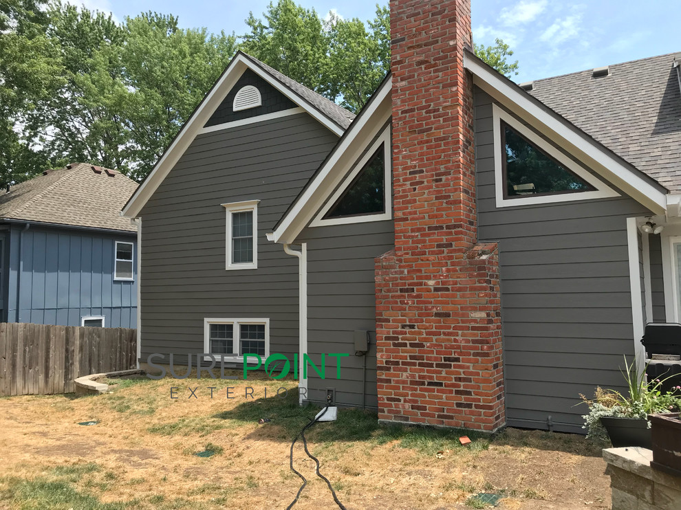 James Hardie Aged Pewter Siding and Iron Gray Shakes Kansas City by