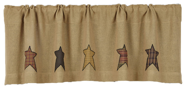 Vhc Brands Primitive Kitchen Window Curtains Stratton Tan Burlap