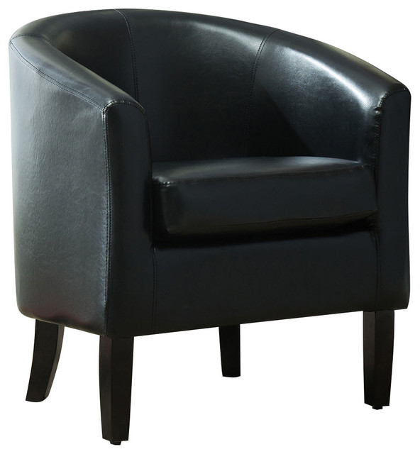 Modern Club Chair Barrel Design, Black