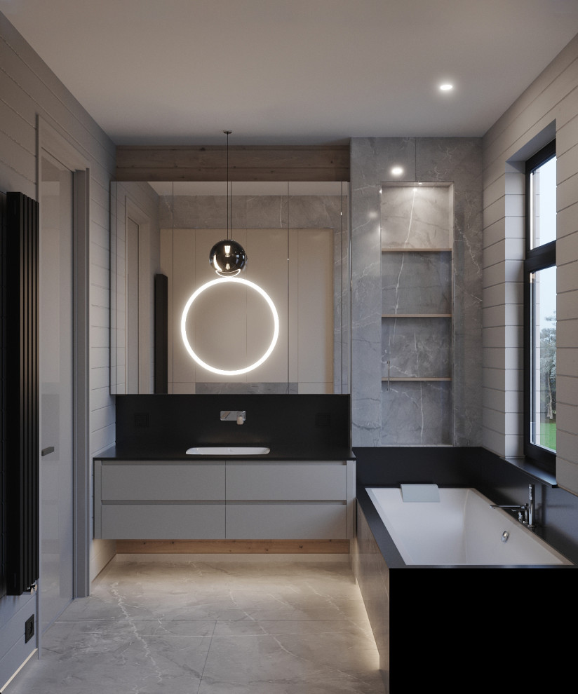 Детская ванная комната в проекте загородного дома