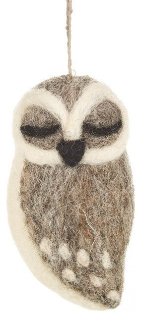 Felt So Good Grey Owl Christmas Decoration