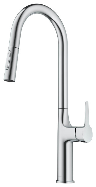 Oletto Pull-Down 1-Handle 1-Hole Kitchen Faucet, 2-Function, Chrome