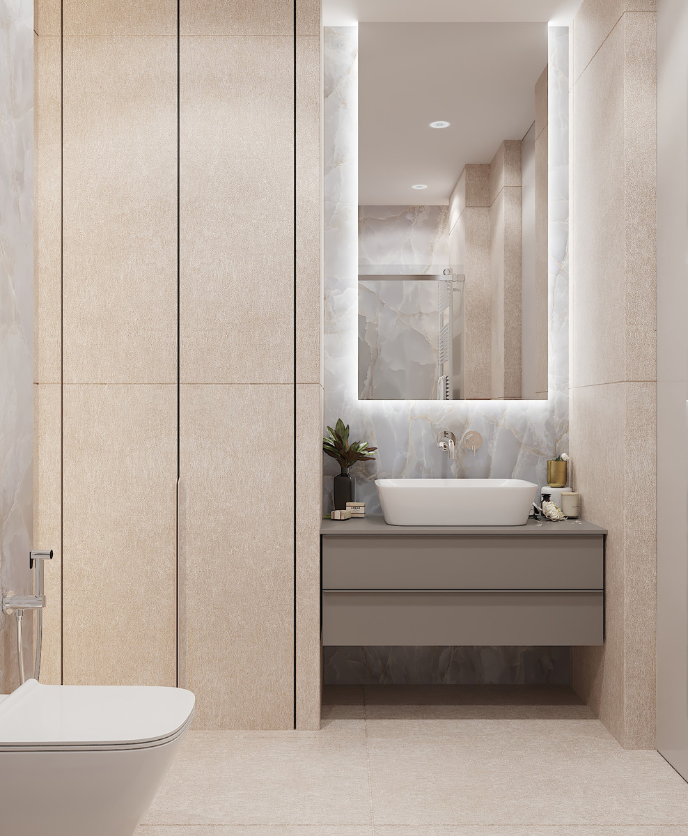 Современный дзен. ЖК Переулок Бульварный. Визуализация.