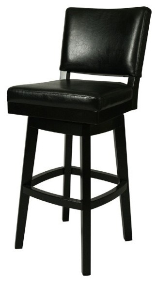 Pastel Furniture - Richfield 30" Barstool in Feher Black upholstered in Black Le
