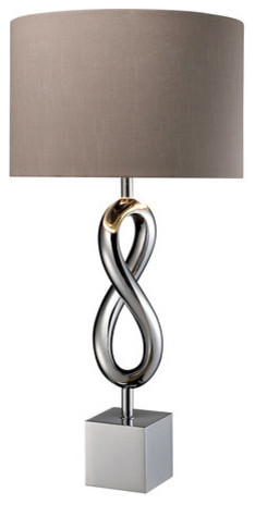Athens Brass Table Lamp, Chrome