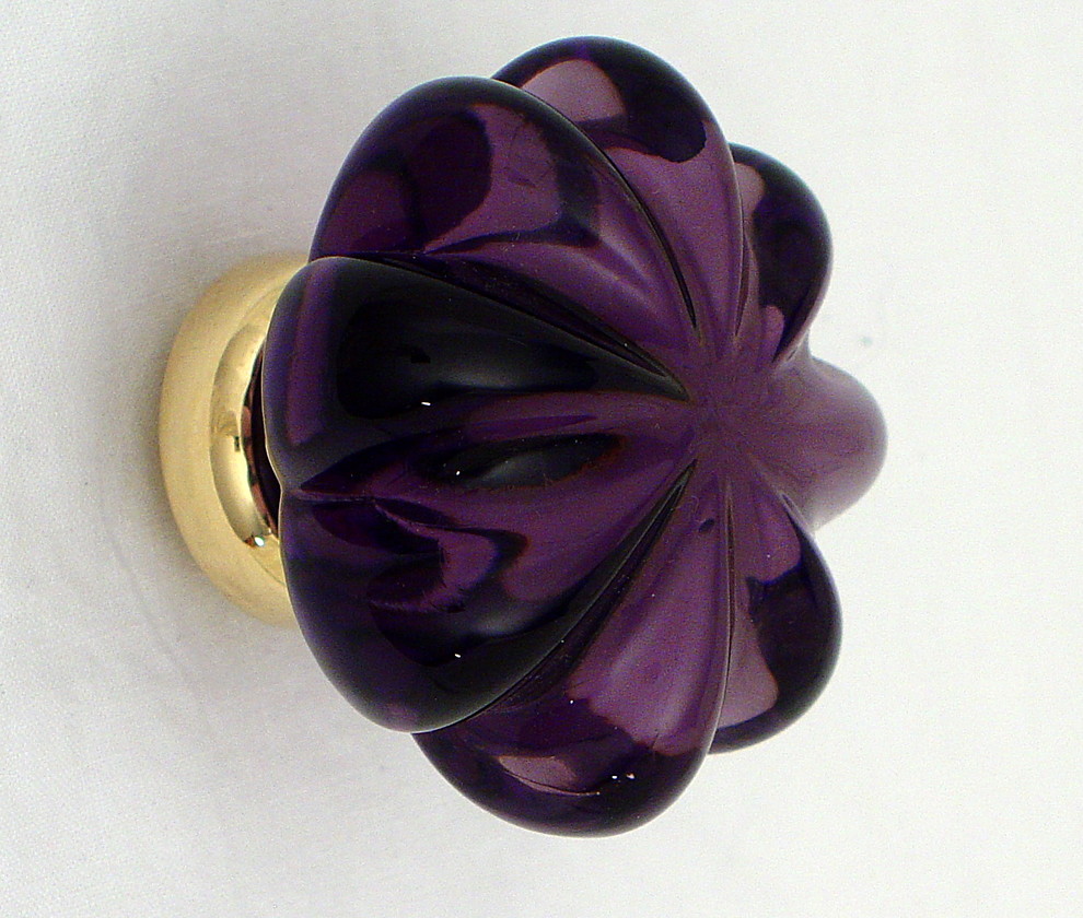 Purple glass knobs